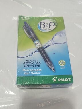 Bottle to Pen B2P Retractable Gel Roller Blue ink & Barrel Pilot fine .7m school